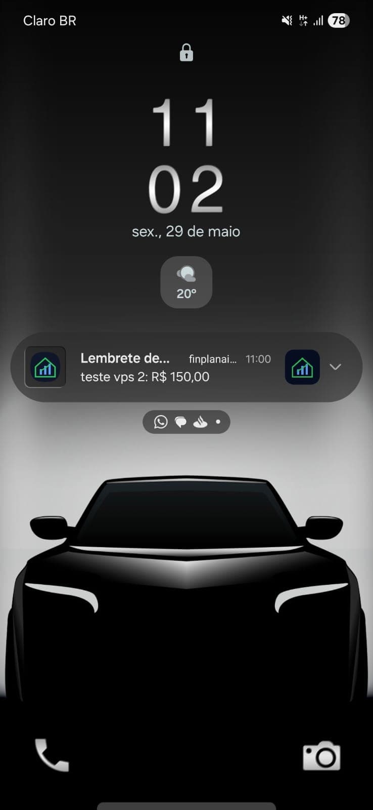 Notificação push de vencimento